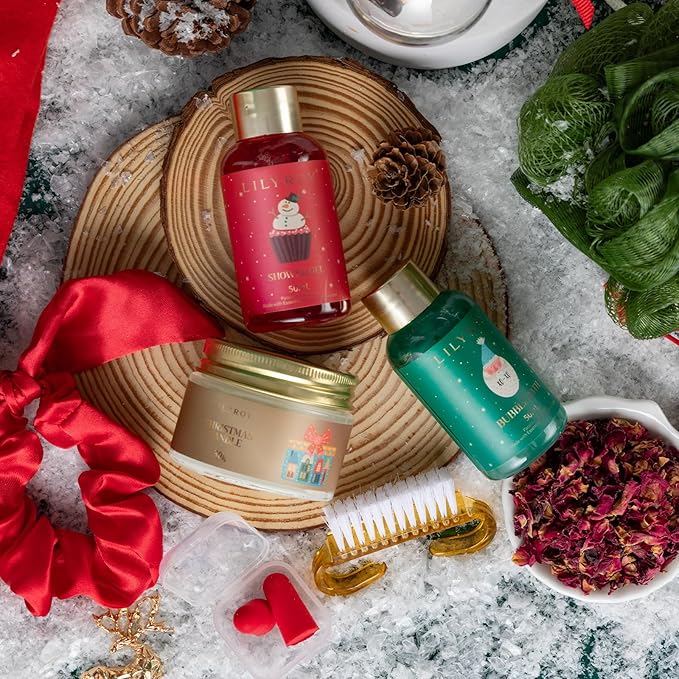 2025 Christmas Gifts for Women Mom - 16 Pcs Luxury Gift Box with Brooch and Cute Sleeping Mask, Bath and Body Spa Gift Set for Women｜Spa Set Bath Gift Idea for Female Friends