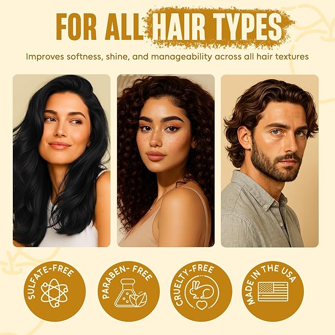 Apple Cider Vinegar Shampoo and Conditioner Set | 16 fl oz Each | with Batana Oil, Biotin & Tea Tree | Clarifying, Detoxifying & Moisturizing Formula | Promotes Hair Growth & Shine