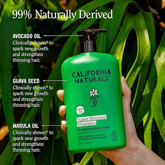 California Naturals Moisture Shampoo and Conditioner for Dry, Damaged Hair, Hair Care Bundle for Women and Men, Natural, Vegan, Cruelty, Silicone, Paraben, and Sulfate Free, Color Safe, 20 fl oz