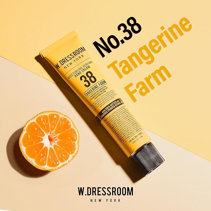 W.Dressroom Moisturizing Hand Cream for Dry Hands, Non-Greasy, Quick-Absorbing Korean Hand Lotion, Travel Size 1.69 fl oz (50 ml), No.38 Tangerine Farm
