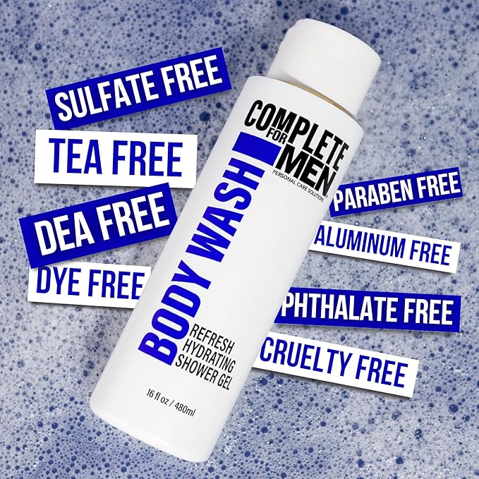 Hydrating Shower Gel for Men: Sulfate-Free Mens Body Wash, Natural Shower Gel - Moisturizing Body Wash for All Skin Types, Soap & Body Cleansers, Bath Gel for Dry Skin