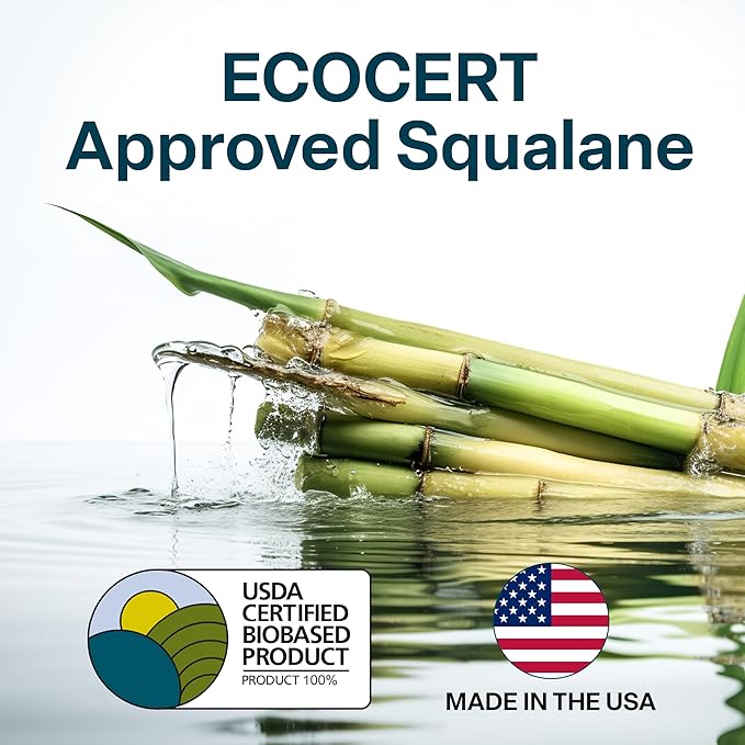 QRxLabs Plant-Based Squalane Face Moisturizer - Hyaluronic Acid Hydrating Cream - Moisturizing Face Cream Vitamin B5 & Rice Protein - Silicone-Free Cruelty-Free Body Moisturizer - 2 Fl Oz