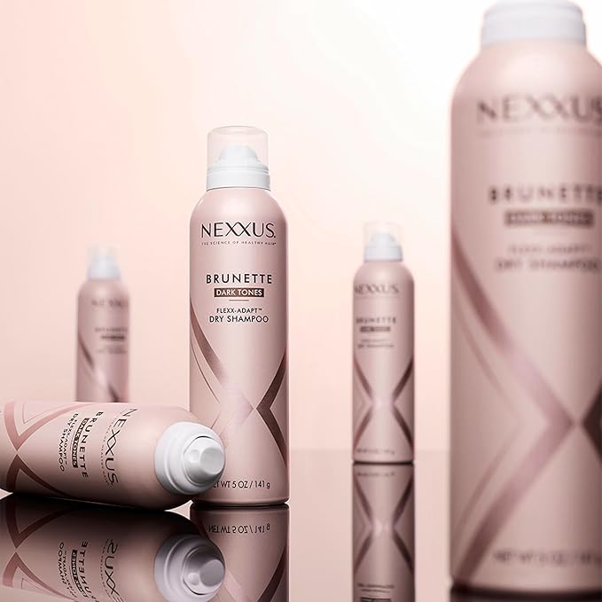 Nexxus Brunette Dry Shampoo For Dark Tones, 72 Hour Freshness, No Dull Residue with FLEXX-ADAPT Technology 5 Fl Oz