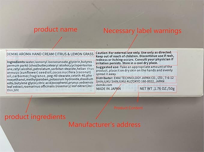 DEMIKI Shea Butter Hand Cream for Dry Cracked Hands | Japanese Skin Care Hand Lotion with Shea Butter, Coconut Oil | Hand Cream for Women | Travel Essentials | Travel Size 50g/1.7fl. oz