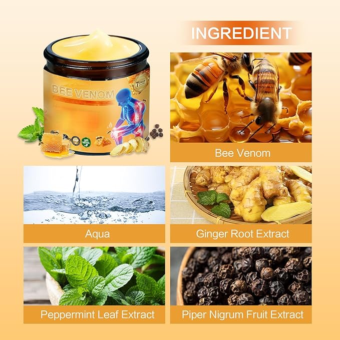2 Pcs Bee Venom Joint Repair Cream, Throughout Release Joint Activities Muscle and Massage Relief Gel.