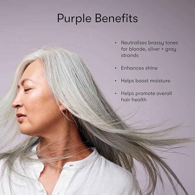 Odele Sulfate-Free Purple Shampoo & Conditioner Gift Set for Neutralizing Brassy Tones in Blonde, Silver + Gray Hair, 13 Fl Oz Each (2-Pack)