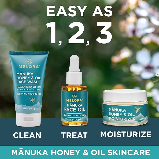MELORA Manuka Honey Moisturizing Face Cream (1.7 Oz) - Face Moisturizer with Manuka Honey & Oil for Dry or Sensitive Skin - Anti-Aging Cream Facial Moisturizer for Women & Men