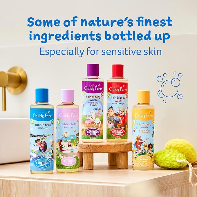 Childs Farm, Kids Hair & Body Wash for Dry, Sensitive Skin, Watermelon & Organic Pineapple, Gently Cleanses, Vegan, Cruelty-Free, 8.4 Fl Oz