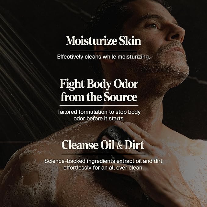 Black Wolf Sonic Scrubber Pro & Moisturizing Body Wash Set - Men's Shower & Bathroom Essentials Gift Set for Dry, Dehydrated, & Sensitive Skin - Hydrating Bodywash & Vibrating Face & Body Scrubber