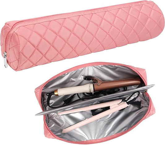 Large Hot Hair Tools Organizer Bag Portable Travel Heat Resistant Storage Case Pouch for Curling Irons, Flat Irons, Hair Straighteners and Styling Tools(17.7" x 3.9")