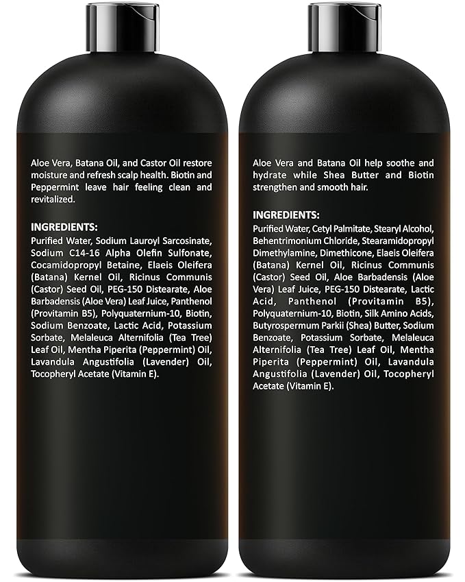 Aloe Vera Shampoo and Conditioner Set | 16 fl oz Each | with Batana Oil | Hydrating, Soothing & Moisture Balance Formula | Nourishing Care for Dry, Itchy or Sensitive Scalp