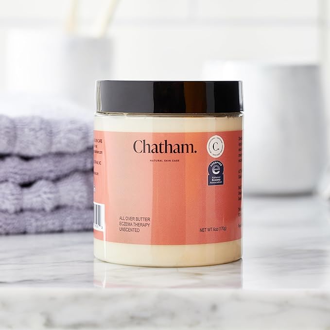 Chatham Natural Skin Care All Over Butter Eczema Relief Cream 6oz, Dry, Itchy Skin, Face, Feet and Hands. Trusted by Families and Steroid Free. Moisturizes and Softens Skin