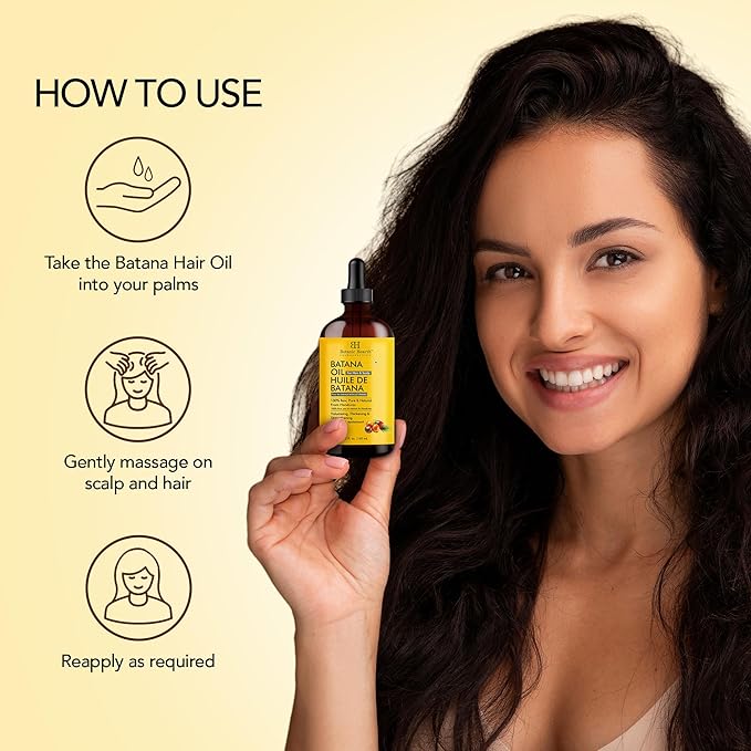 Botanic Hearth 100% Pure Batana Oil for Hair Growth | Infused with Batana and Kemel |Hair Oil Repairs Dry Damaged Hair, Strengthening, Healthier - Hair Tonic, 2 fl oz