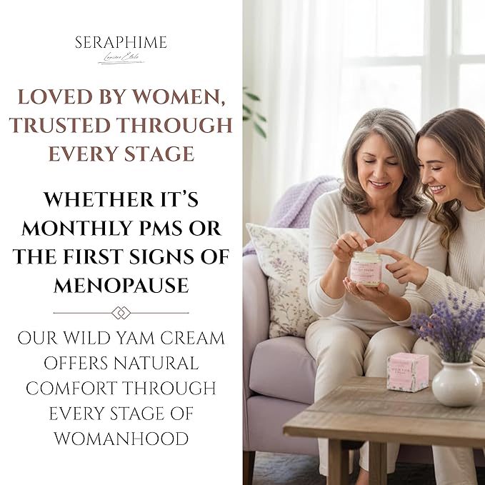 Wild Yam Cream for Hormone Balance - Gift for Mom - Menopause and PMS Support for Women - Wild Yam Balancing Cream - Hot Flashes, Night Sweats, Mood Swings, Low Energy - Lavender 4oz