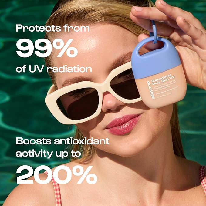 Alleyoop Sunsational Tinted Moisturizer SPF 50 for Face Broad Spectrum – 100% Mineral Face Sunscreen with Jojoba, Hydrating & Soothing Tinted Sunscreen, Vegan & Cruelty-Free (Gleam)