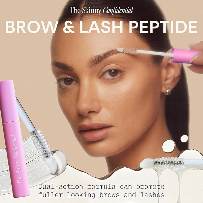 The Skinny Confidential Brow Peptide Eyebrow & Eyelash Styling Serum – Refine Your Brows with All Day Hold - Lightweight & Non-Greasy Brow & Lash Styling Serum