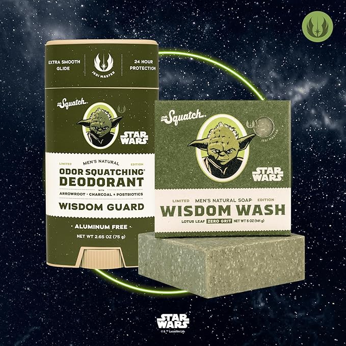 Dr. Squatch Star Wars Bundle - Natural 4 Soap and 2 Deodorant Gift Set - Wisdom Wash, Wisdom Guard, Sinister Scrub, Sinister Sticc