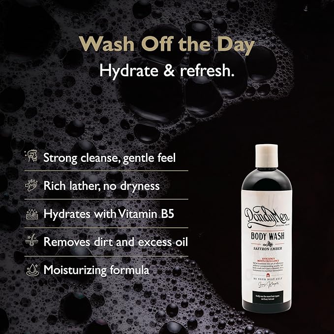 Hydrating Bodywash for Men – 16oz (1-pack, Saffron Ember)