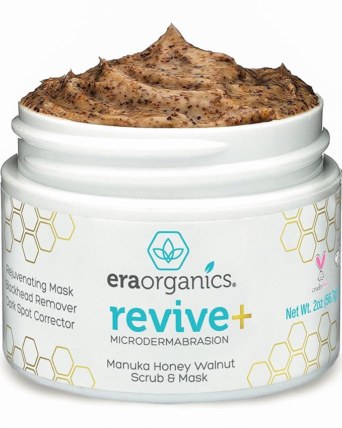 Manuka Honey Exfoliating Face Scrub – Gentle Microdermabrasion Face Exfoliator to Help Smooth, Soften & Balance with Moisturizing Organic Superfoods 2oz