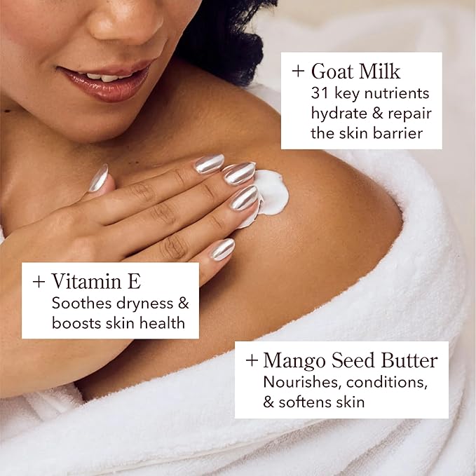 Beekman 1802 x HERSHEY'S Limited Edition KISSES Whipped Body Cream – Moisturizes & Softens Skin with Goat Milk, Mango Seed Butter & Vitamin E – 8 oz – Candy Cane