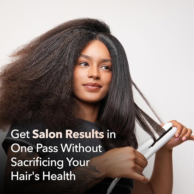 SRILabs StyleQ Flat Iron Hair Straightener Styler - GraphFlow Techonology, Negative Ions, Infrared Light Therapy, 12 Heat Settings for Straight, Smooth, Waves and Curls: All Hair Types