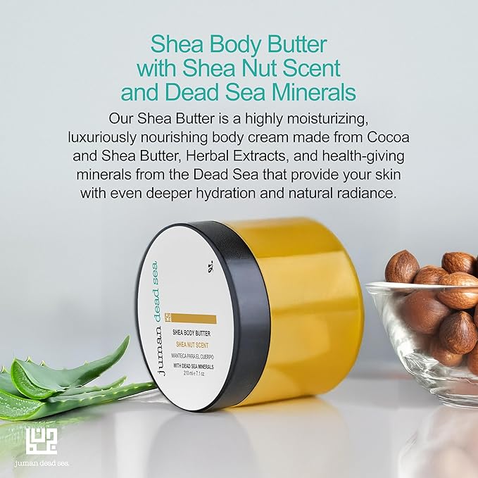 JUMAN Dead Sea Minerals Body Balm | Infused with Active Natural Ingredients & Vitamin E | Plant Rich Shea Butter | Moisturizing Lotion for Dry Skin | Suitable for Sensitive Skin | 7.1oz