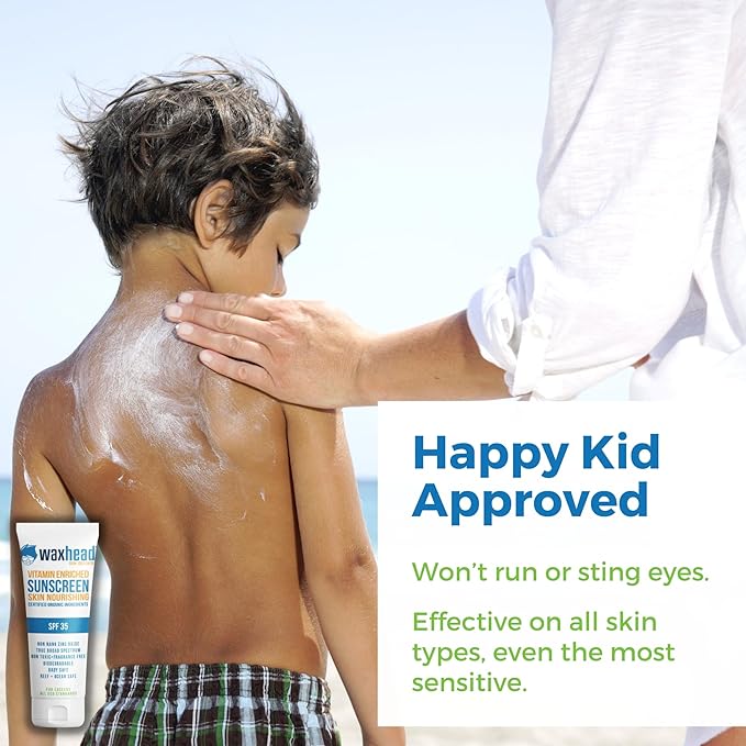 Waxhead Non-Nano Zinc Oxide Sunscreen, EWG Sunscreen with Zinc Oxide for Face & Body, Mineral Natural Non-Toxic Pure Sunblock, Biodegradable Cream Lotion Sun Block, Tattoo, Eczema Vitamin D + E (4oz)