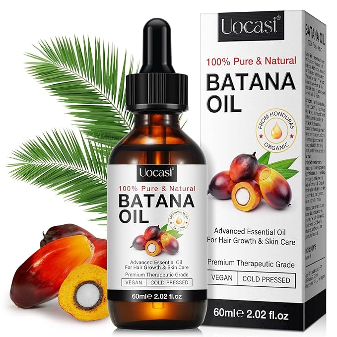 Uocasi 100% Pure Batana Oil for Hair Growth, Unrefined Raw Oil to Thicken Hair, Prevent Hair Loss & Dryness – Natural Hair Strengthening Treatment, 2.02 Oz