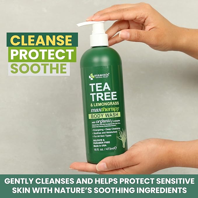 Tea Tree Lemongrass Body Wash MaxTherapy, Itchy Skin Relief, Antifungal Defense, Fights Body Odor, Soothes Jock Itch & Athlete's Foot, Intimate Wash, Men & Women, 2-Pack, Limited Edition