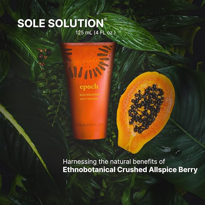 Nu Skin Epoch Sole Solution Foot Treatment | Intensive Moisturizing Cream for Dry Feet, Rough Skin & Heels | Softens Calluses With Natural Papain, Urea, Baobab & Allantoin | 4 oz | 2 Pack