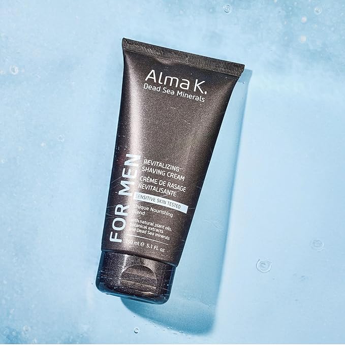 Alma K Revitalizing Shaving Cream - Nourishing and Calming Mens Shaving Cream with Dead Sea Minerals, Argan Oil - Gentle Shave Cream for Men - 5.1 oz