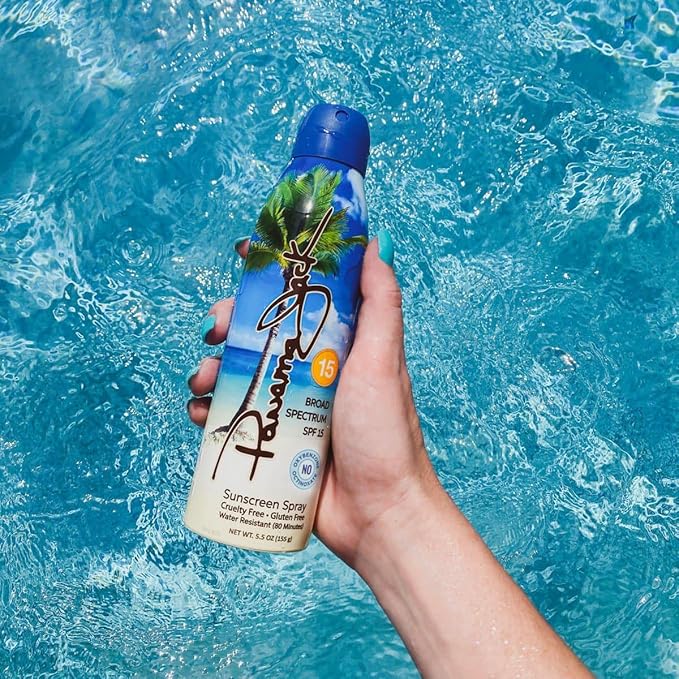Panama Jack Continuous Spray Sunscreen - SPF 15, Broad Spectrum UVA/UVB Protection, PABA, Paraben, Gluten & Cruelty Free, Water Resistant (80 Minutes), 5.5 OZ (Pack of 12)