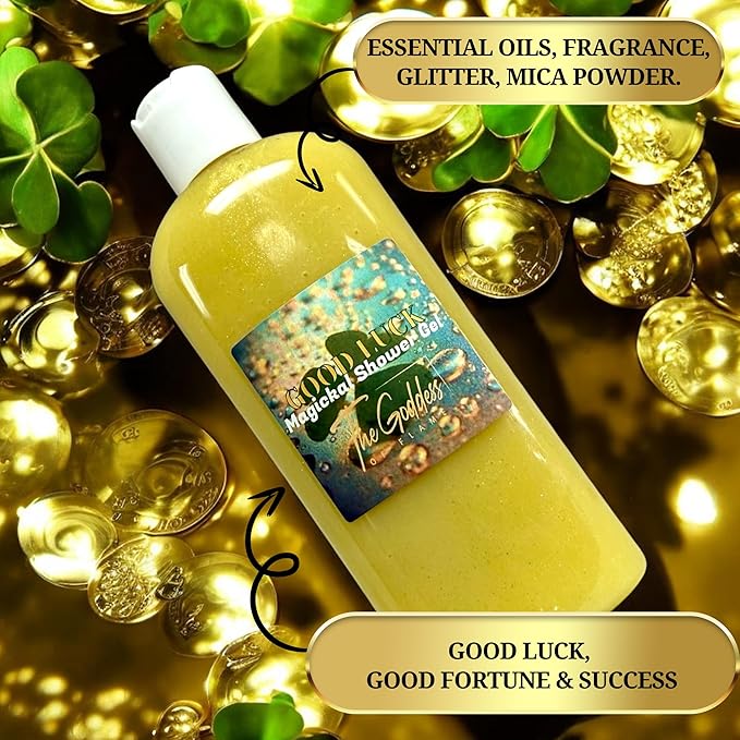 Good Luck Shower Gel – 8 oz Handmade Body Wash Charged at Altars for Positive Energy & Success – Watermelon Lemonade Scent – Wiccan, Pagan, Hoodoo, Magick Ritual Use