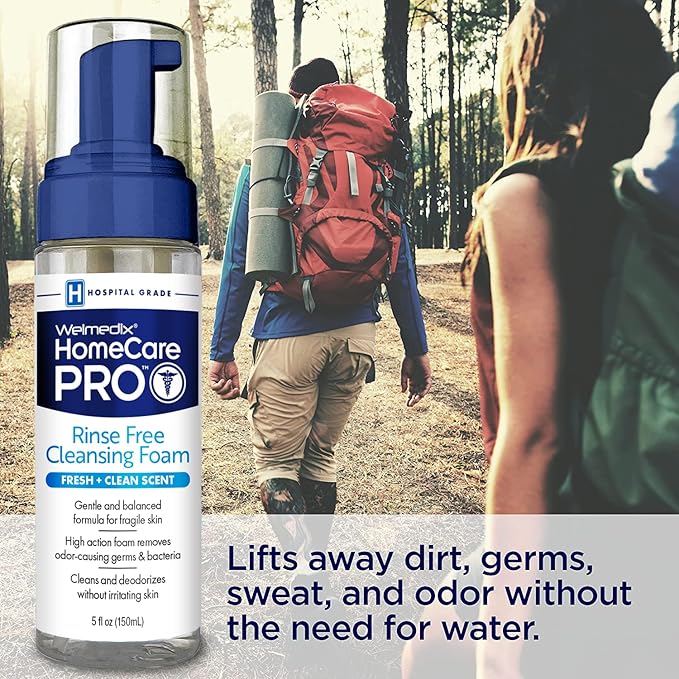 Welmedix Rinse Free Cleansing Foam, 3 in 1 Body Wash, Shampoo and Personal Cleanser for Elderly, Incontinence and Infant Care, Hospital Grade, Sulfate Free, Paraben Free (Pack of 3)