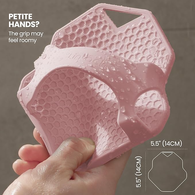 Silicone Shower Scrubber for Body – Exfoliating Loofah Alternative, Zinc & Silver-Infused, Hygienic & Gentle for Sensitive Skin, Durable & Long-Lasting Body Scrubber for Women - Rose Pink