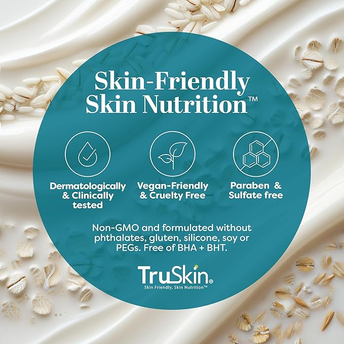 TruSkin Soothing Cleansing Milk - Gentle Facial Cleanser with Rice & Oat Milk, Hyaluronic Acid - Removes Make-Up Without Stripping Sensitive Skin