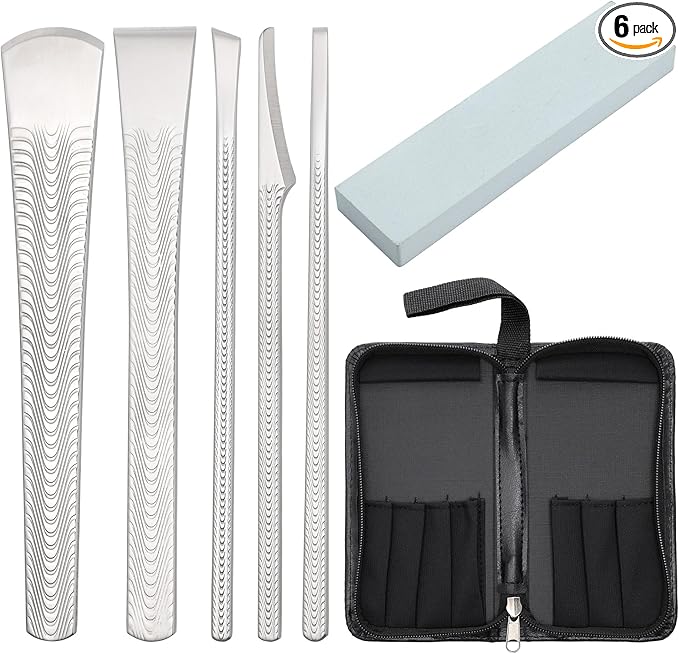 Segbeauty 5pcs Professional Ingrown Toenail Removal Kit with 1000 Grit Whetstone, Dead Skin Foot Scraper for Callus Removal, Home Foot Care Nail Cuticle Pedicure Kit, Stainless Steel Nail Knife Blade