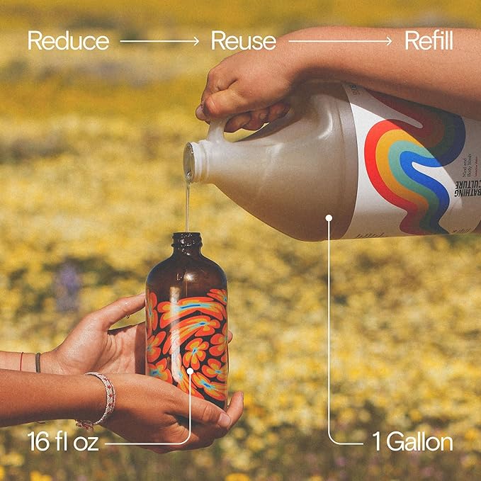 Bathing Culture, Organic Mind + Body Wash, Natural, Biodegradable, Sustainable, Vegan Personal Care, Organic Body Wash for Women and Men, Glass Bottle, 16 fl oz, Meadow Vision, Holiday Gift Idea