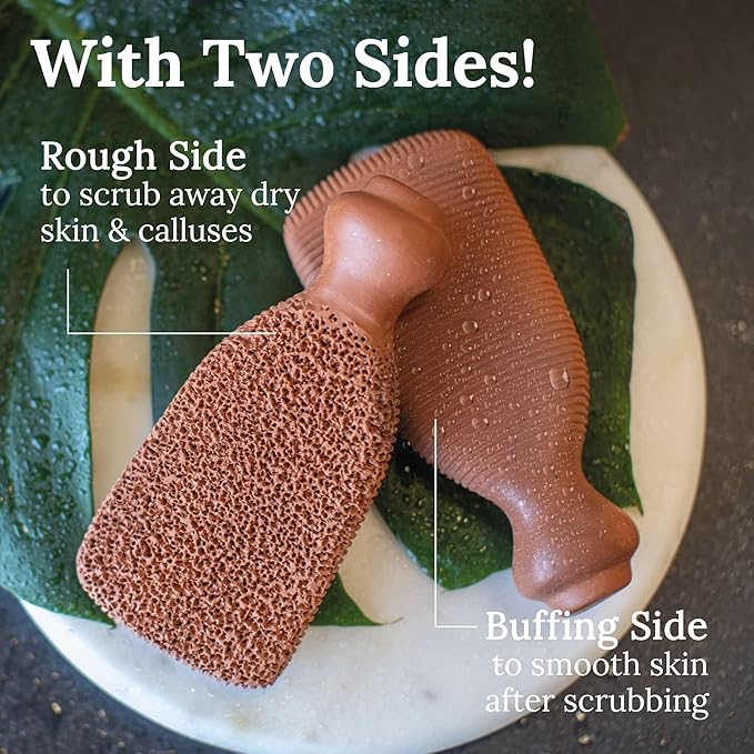 Pumice Stone for Feet Lasts 5+ Years Foot Exfoliator Scrubber Callus Remover Made of Natural Terra-Cotta