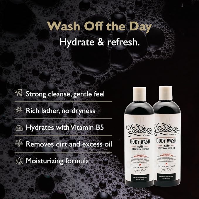 Hydrating Bodywash for Men – 16oz (2-pack, Saffron Ember)