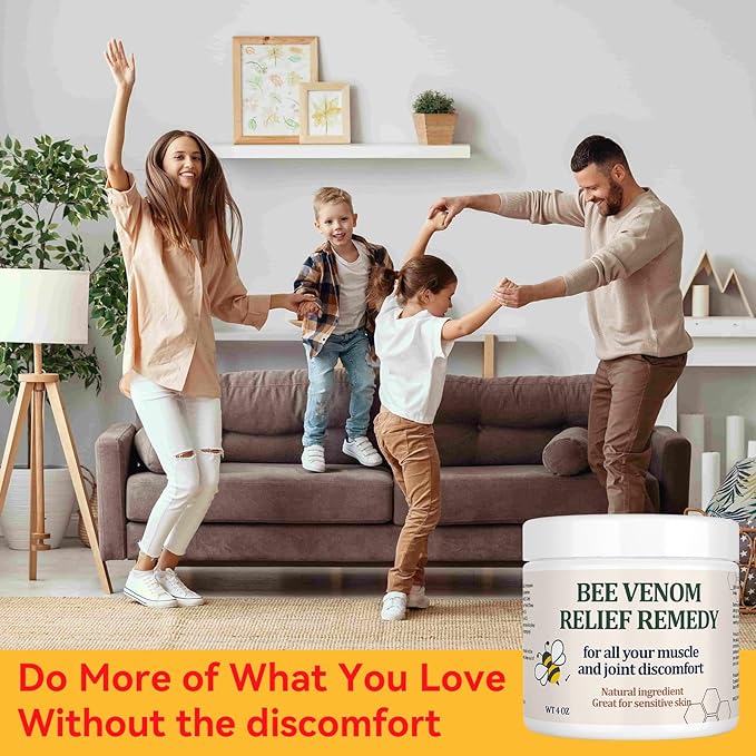 Natural Organic Bee Venom Muscle & Joint Cream, Extra Effective Muscle & Joint Care, for Neck, Hand, Feet, Knee, Muscles, Shoulder, Wrist, Elbow, Ankle, Foot Aches, Arnica, Vitamin B6