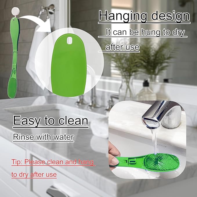 SFFTCYY&ZGTJ Back Scratcher for Women,Tanning mitt,Lotion applicator for Back,Back Washer,Foldable,Portable,Handicap Accessories for Daily Living,Lotion Back applicator,Green