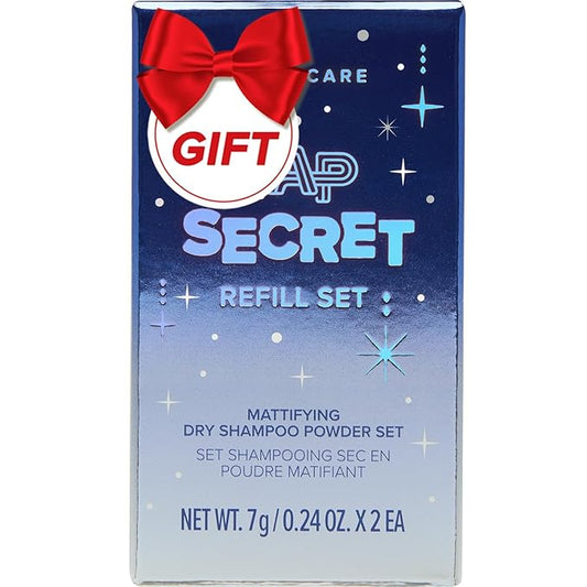 I DEW CARE Biotin Clarifying Dry Shampoo Limited Edition - Tap Secret Refill Set | With Black Ginseng, Non-aerosol, Formulated Without Benzene, Travel Size, Stocking Stuffers, Gift Set, 0.24 oz. x 2EA