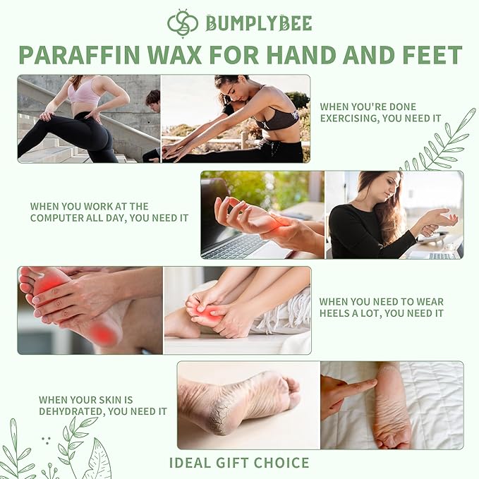 Paraffin Wax Kit - 10 Packs Aloe Vera Paraffin Wax for Hand and Feet Refill, Skin Moisturizing, Non-Greasy, Easy-Peeling