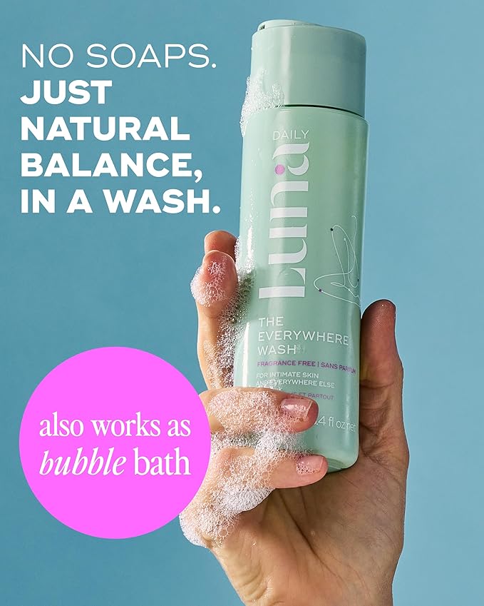 Luna Daily Fragrance-Free Feminine Wash, Unscented | pH-Balanced Body Wash for Sensitive Skin | Hydrating & Moisturizing Cleanser for Dry Skin | Gentle & Pregnancy-Safe, 250ml