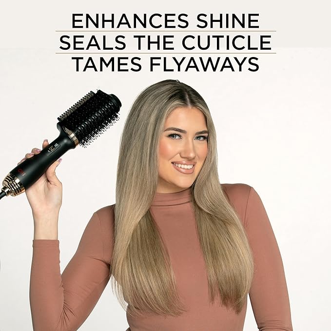 CHI Volume Styler, Blowout Brush for Amplified Volume, Heated Comb to Smoothen & Straighten Hair, 2-in-1 Hair Tool, Black