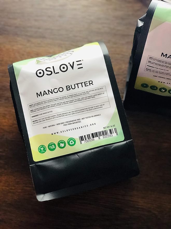 Mango Butter 1 LB Pure, Natural, Hand -packed, Fresh & Fluffy in DIY mixes | Obtained from Mango seeds | Use for DIY leave in conditioner, Salves, Body Butter, Lotions & Soaps