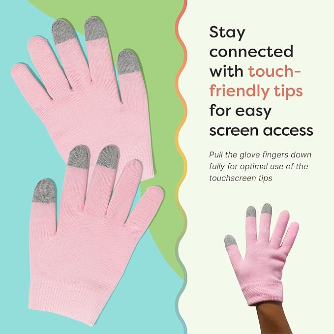 ZenToes Moisturizing Gloves for Dry Hands, Gel Infused with Jojoba Seed Oil, Olive Oil and Vitamin E, Overnight Hand Moisturizer (OSFM, Cotton Pink)