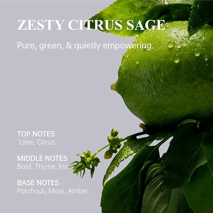 Atom Fresh Natural Vegan Body & Hand Lotion – Sweet Jam Jasmine – Intensive Hydration, Firming & Skin Barrier Strength – Radiant Glow, Non-Greasy – 13.5 fl oz (100g) (100g, Zesty Citrus Sage)