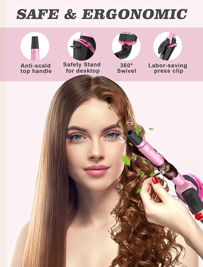 Mini Curling Iron for Travel,110~240V Dual Voltage with European Plug Adapter,Small Curling Iron for Short Hair,1/2 inch Ceramic Curling Irons for Women,Small Barrel for Bouncy Curls,5 Digital Temp